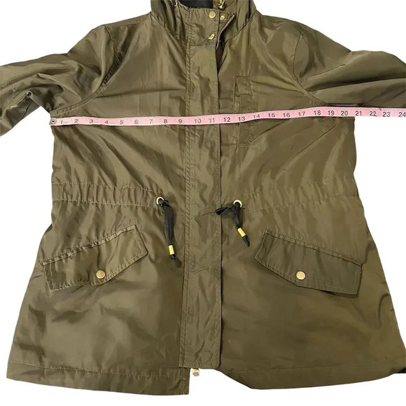Miss Lili Women's Petite Green Hooded Lightweight Jacket PS Casual - Picture 6 of 12